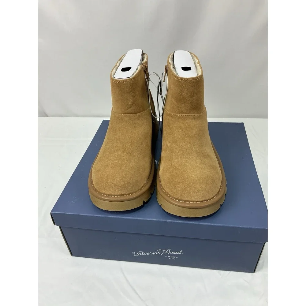 Universal Thread Women's‎ Tan May Suede Booties with Memory Foam Insole NWT SZ 8